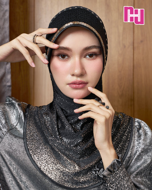 NUH GLAM Crystal Pearl Embellished Ready-to-Wear Headpiece - Hard Head Stretch (HKY-N)