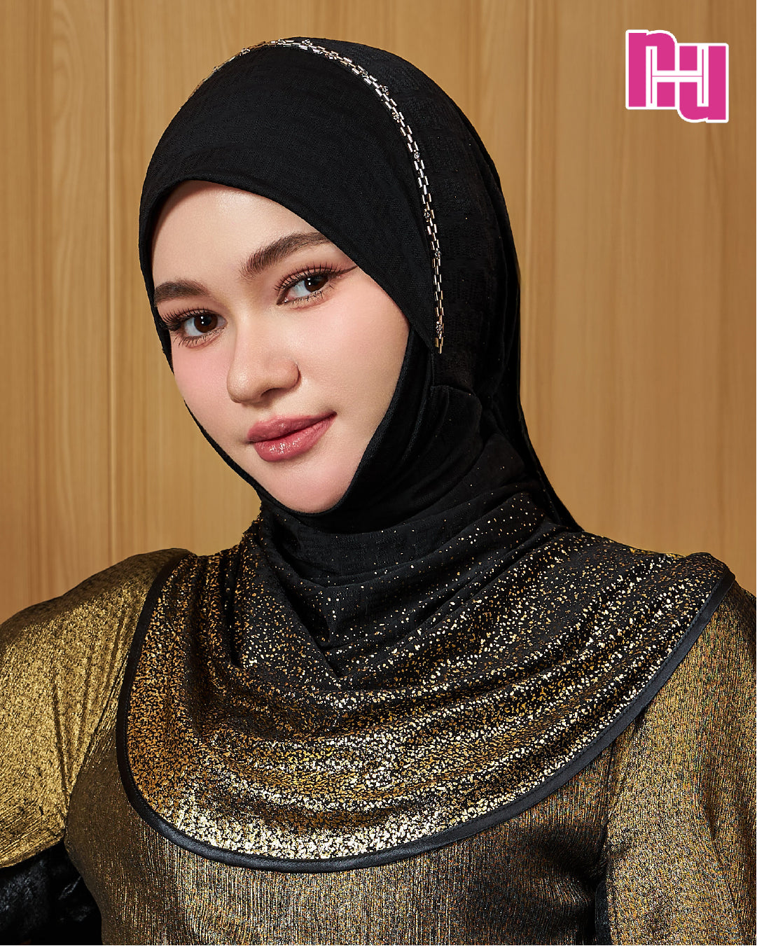 NUH GLAM Crystal Pearl Embellished Ready-to-Wear Shawl - Talkong Style (TLK)