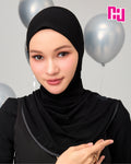 NUH CLASSIC (BLACK) - Classic ready-made hijab in black.