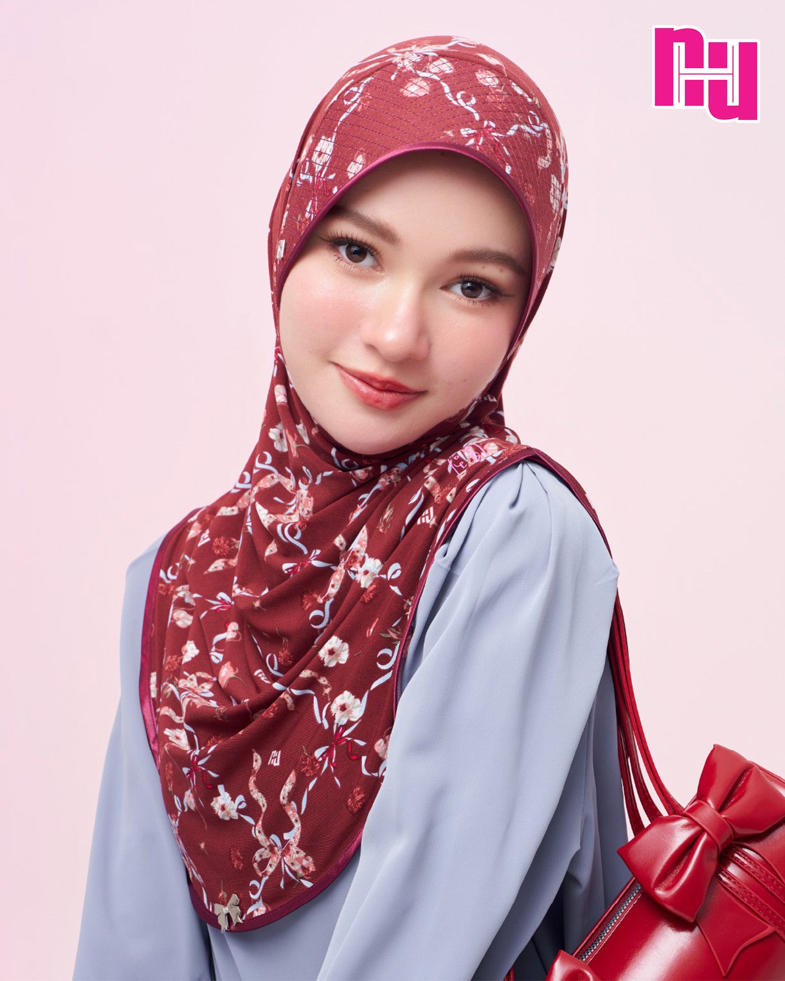NUH GIFT Ready-to-wear hijab – Stiff, stretchy grid pattern