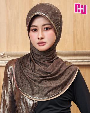 BROWN (LVC-B) embroidered bottom edge