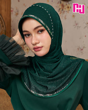 EMERALD GREEN (LVC-B) embroidered on the bottom edge