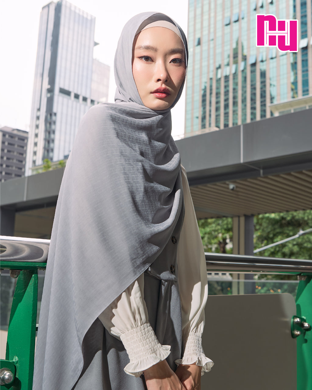 NUH MONOGRAM NOOR Long Hijab Scarf for Women Muslim – ผ้าพันแบบยาว