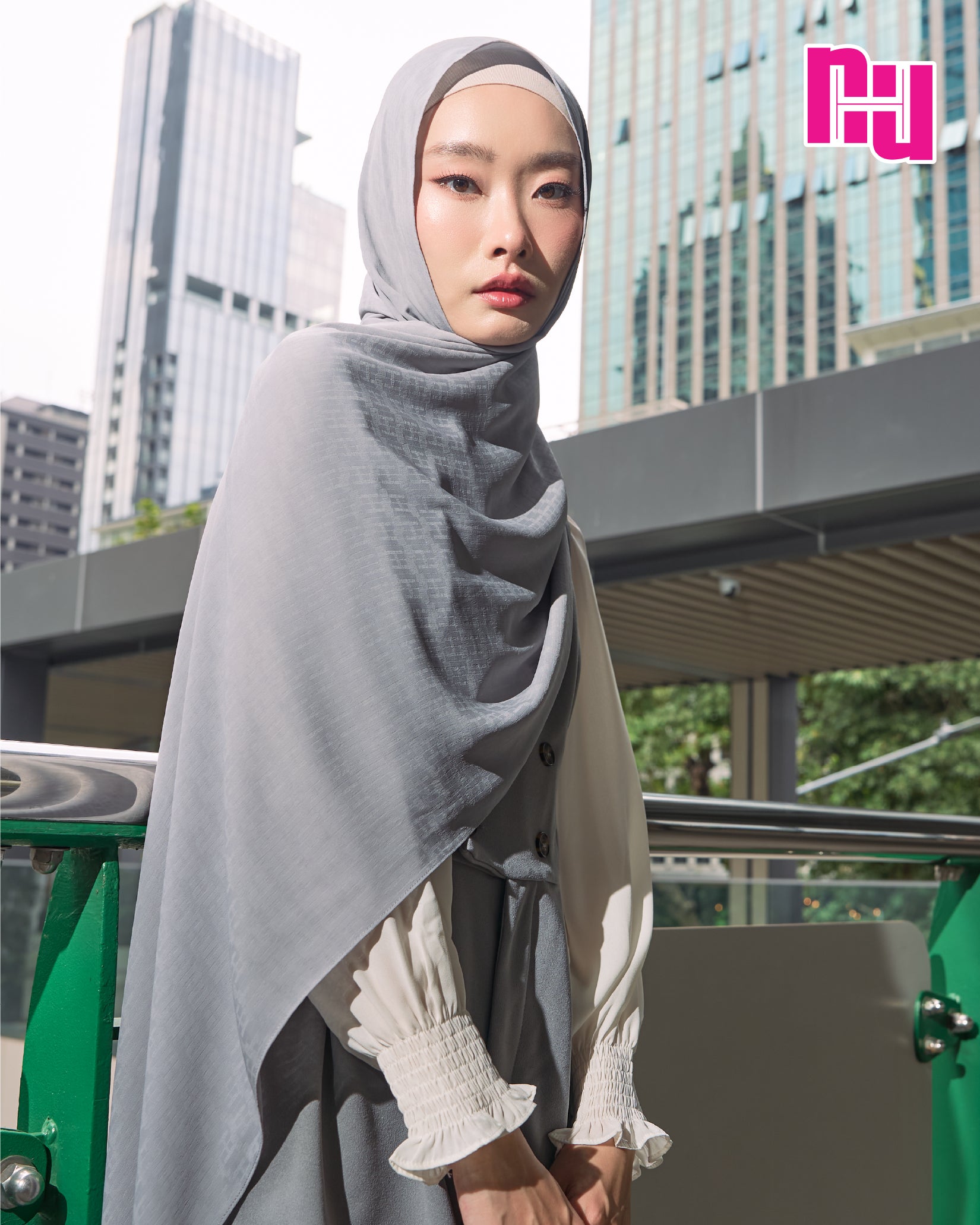 NUH MONOGRAM NOOR Long Hijab Scarf for Women Muslim – ผ้าพันแบบยาว