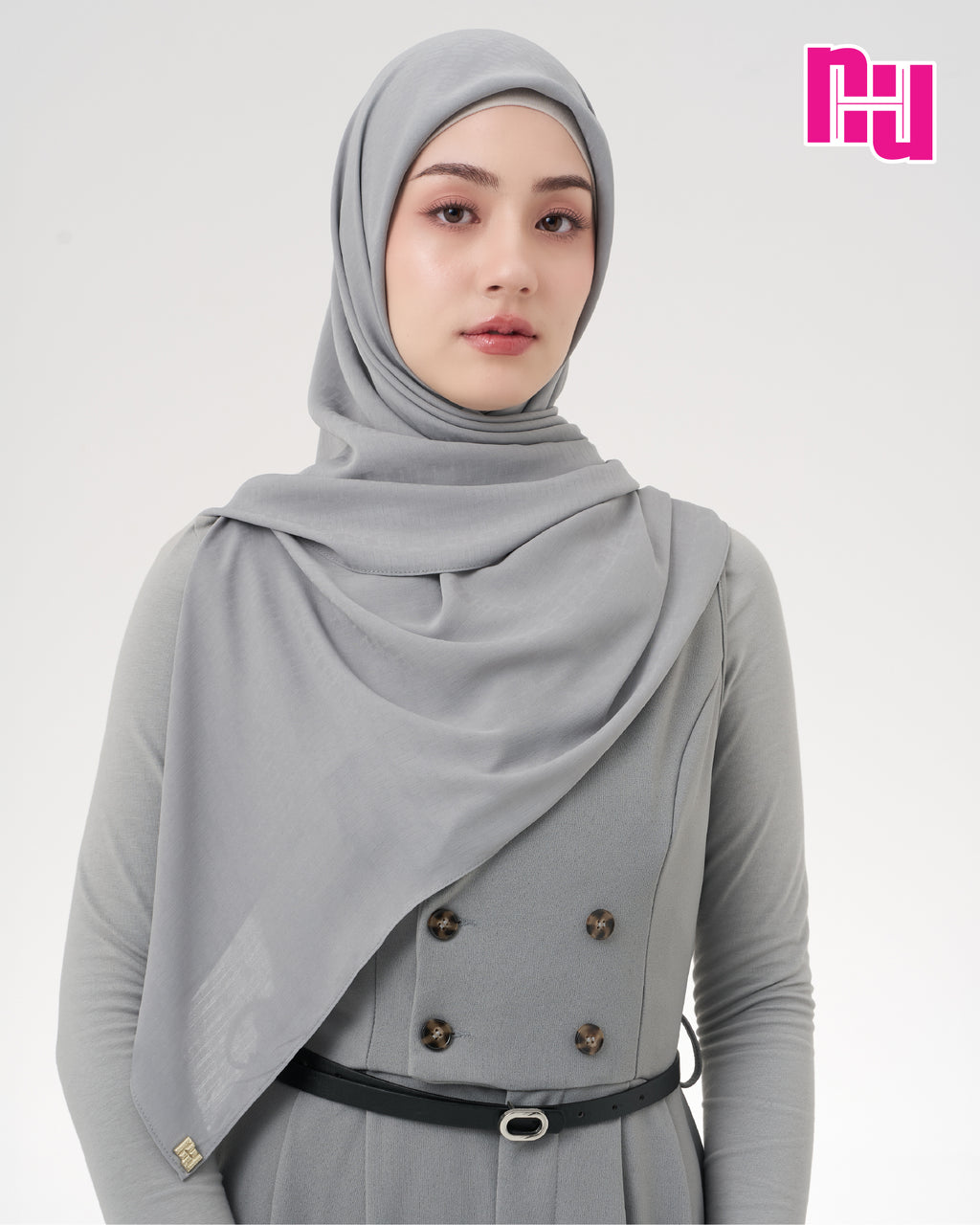 NUH MONOGRAM NOOR Square Hijab Scarf for Muslim Women - Triangular Hijab Scarf