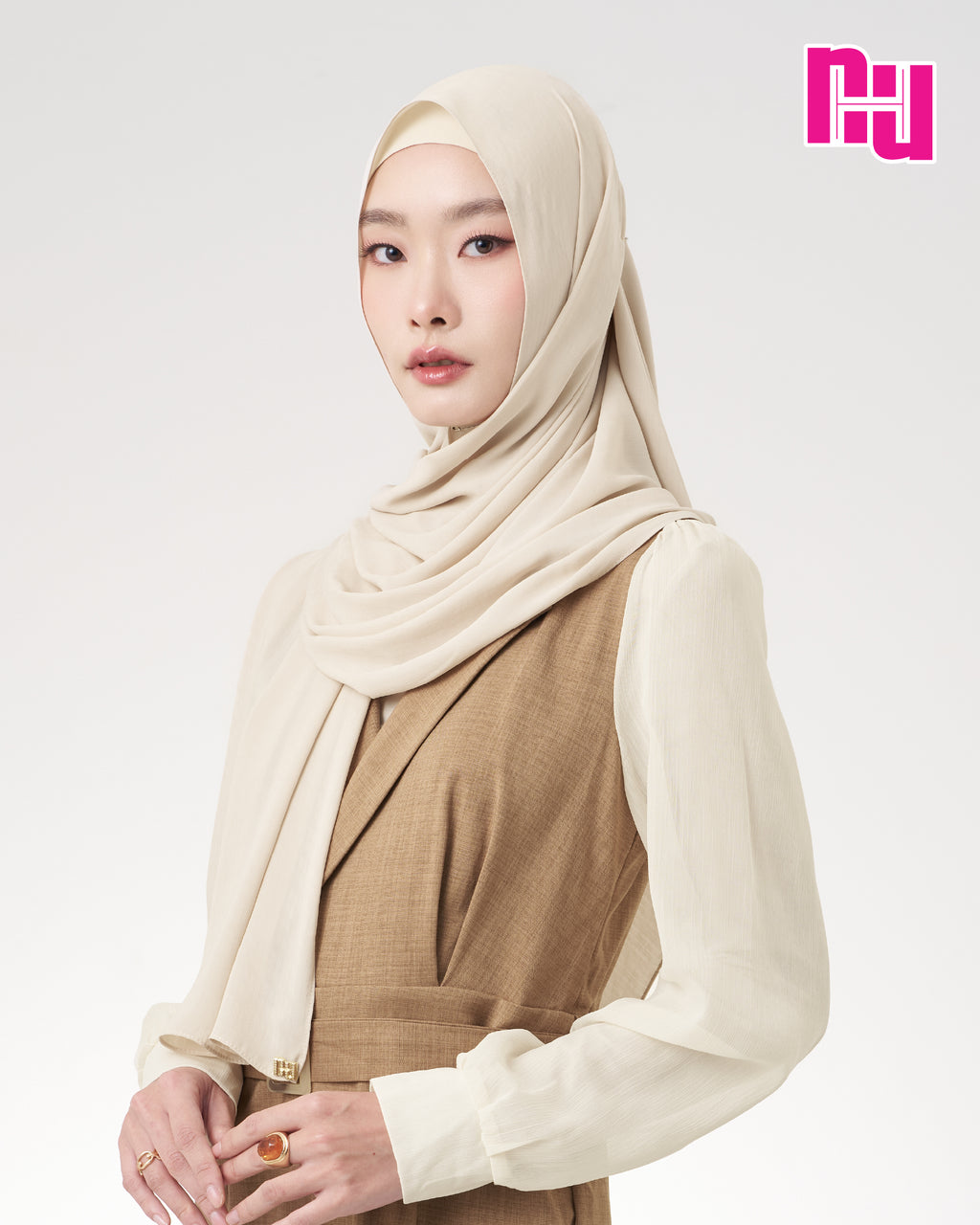 NUH MONOGRAM NOOR Long Hijab Scarf for Women Muslim – ผ้าพันแบบยาว