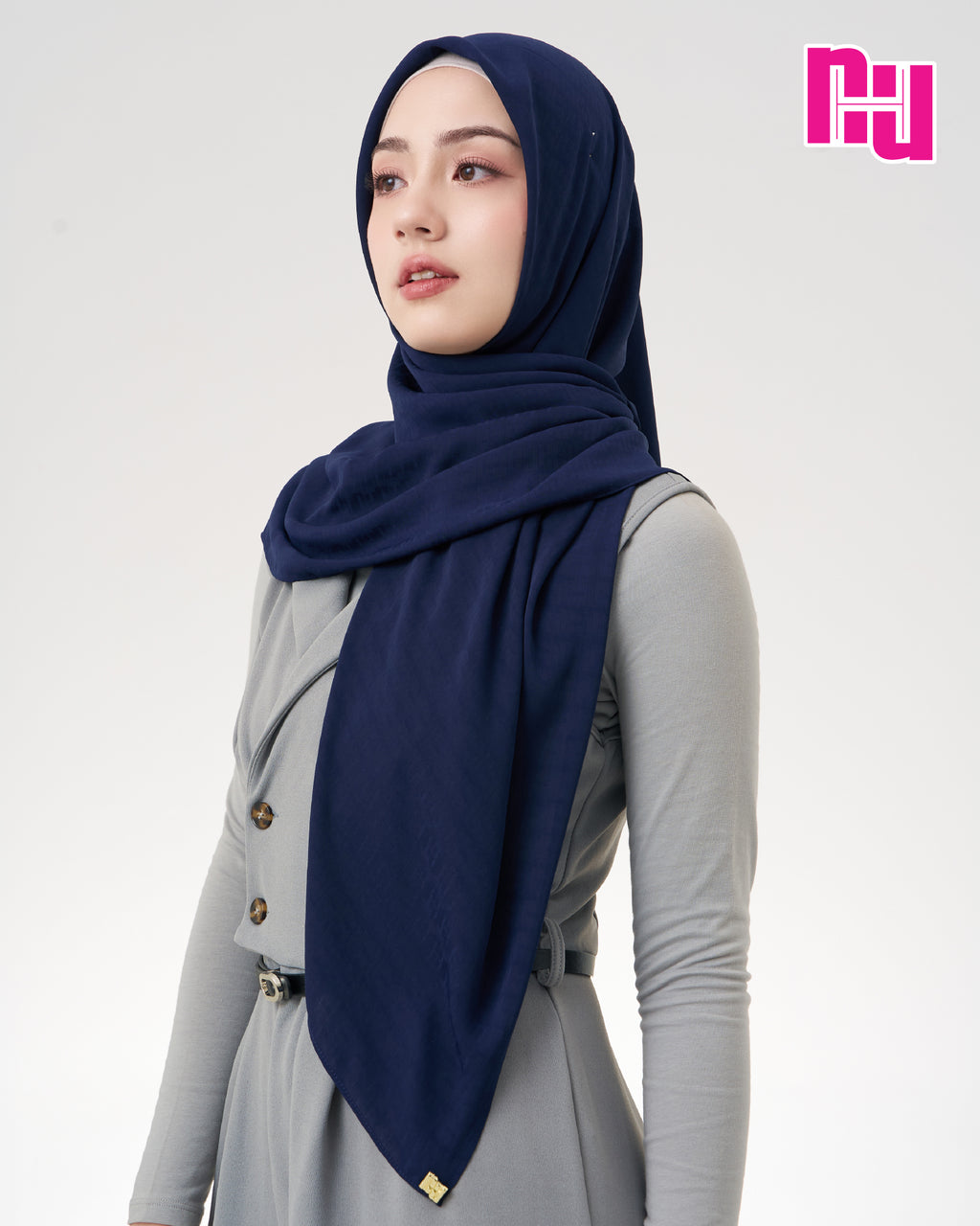 NUH MONOGRAM NOOR Square Hijab Scarf for Muslim Women - Triangular Hijab Scarf