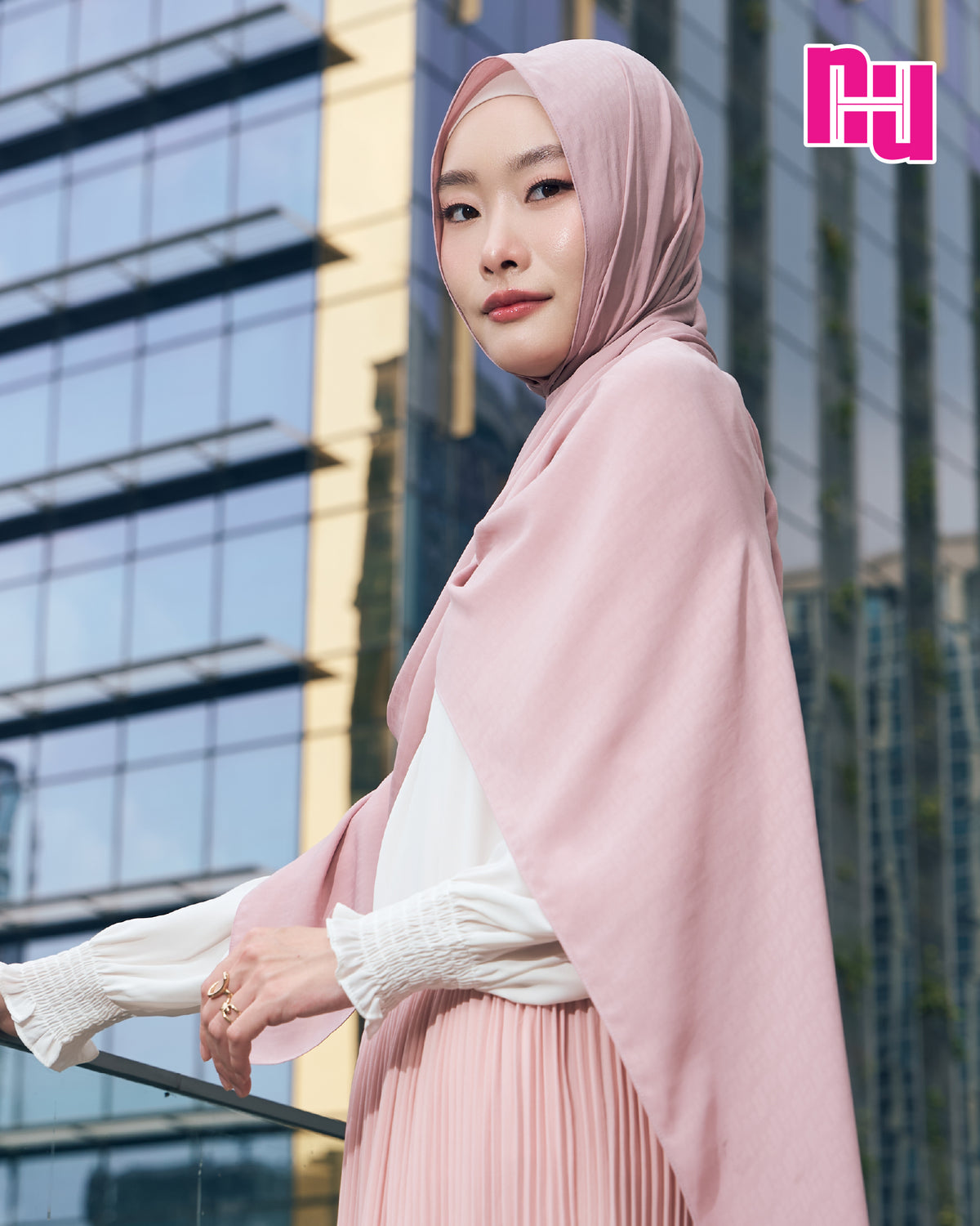 NUH MONOGRAM NOOR Long Hijab Scarf for Muslim Women – Long hijab scarf