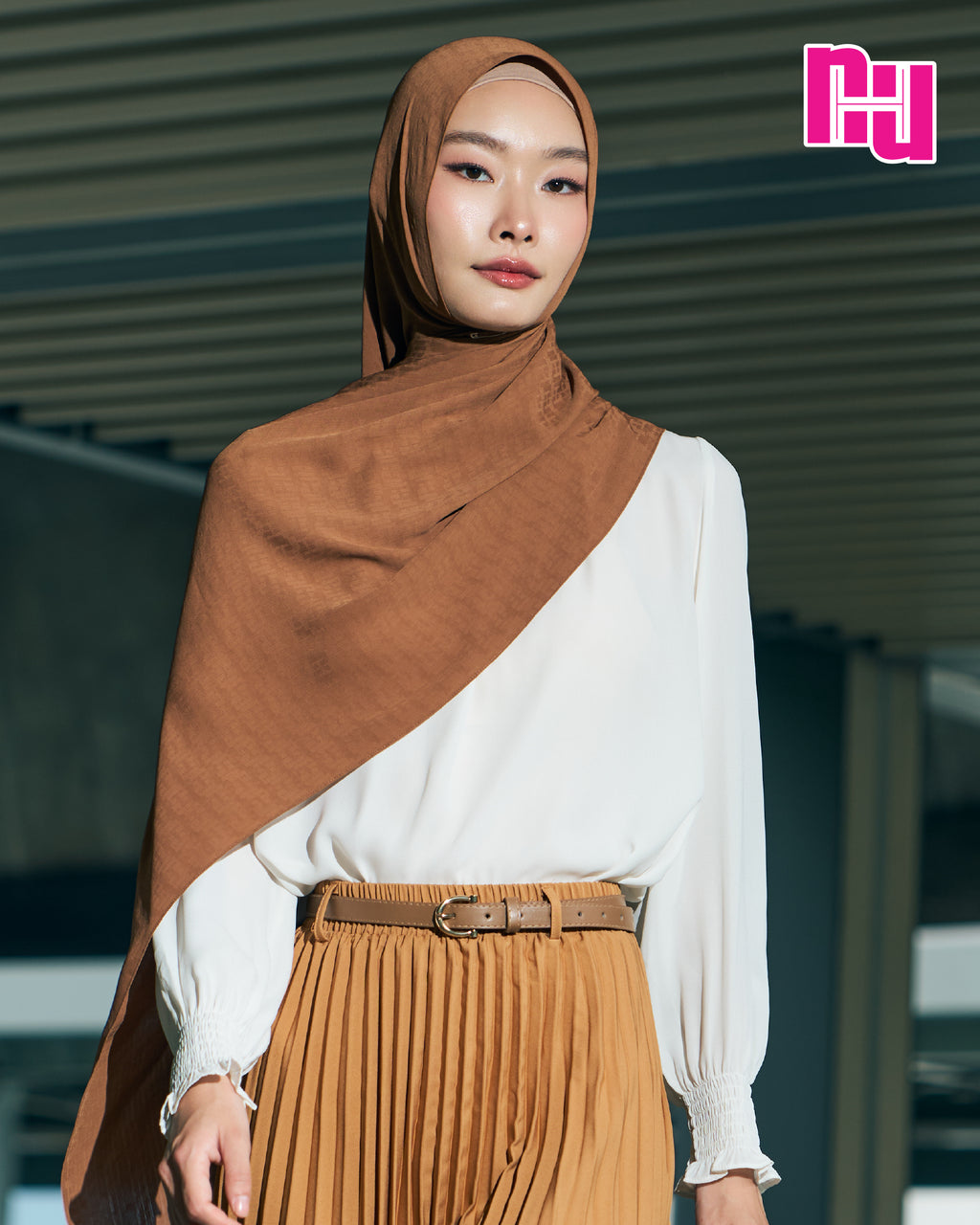 NUH MONOGRAM NOOR Long Hijab Scarf for Women Muslim – ผ้าพันแบบยาว