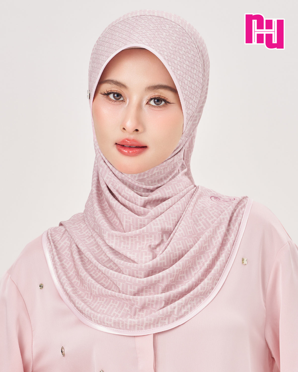 NUH MONOGRAM ECHO II - Elasticated Hard Cap Ready-to-Wear Head Covering
