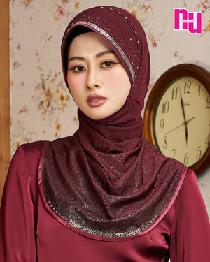 BURGUNDY (LVC-B) embroidered bottom edge