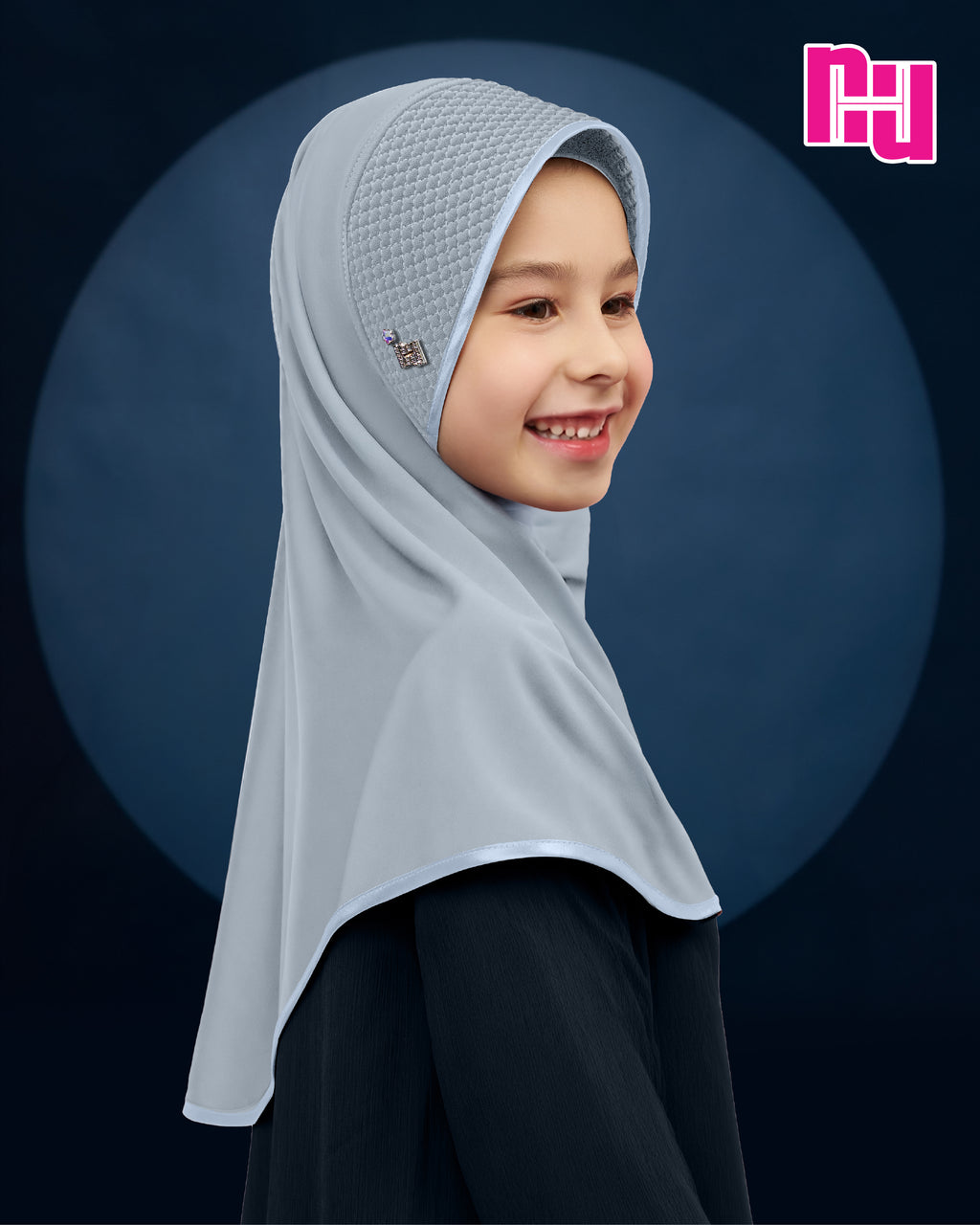 NUH HATI CLASSIC FLOWER ผ้าคลุมสวมสำเร็จ - (แพทเทิร์นฮาตีสำหรับเด็ก)