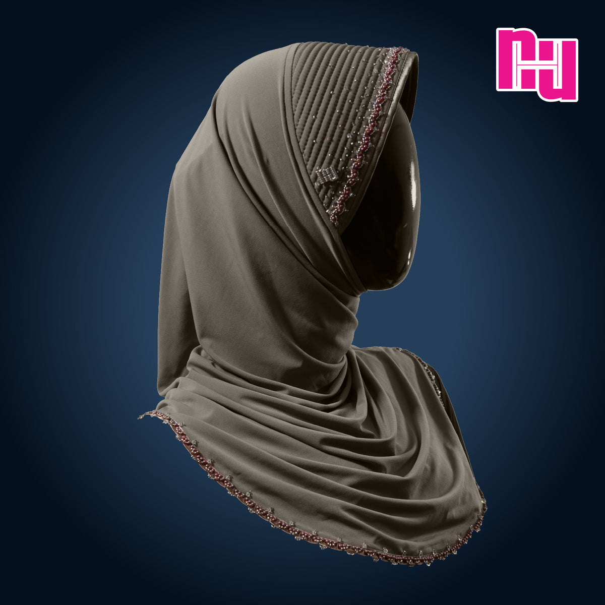 NUH CLASSIC CRYSTAL PREMIUM EDITION I - Instant Hijab with Crystal Bead Embellishments