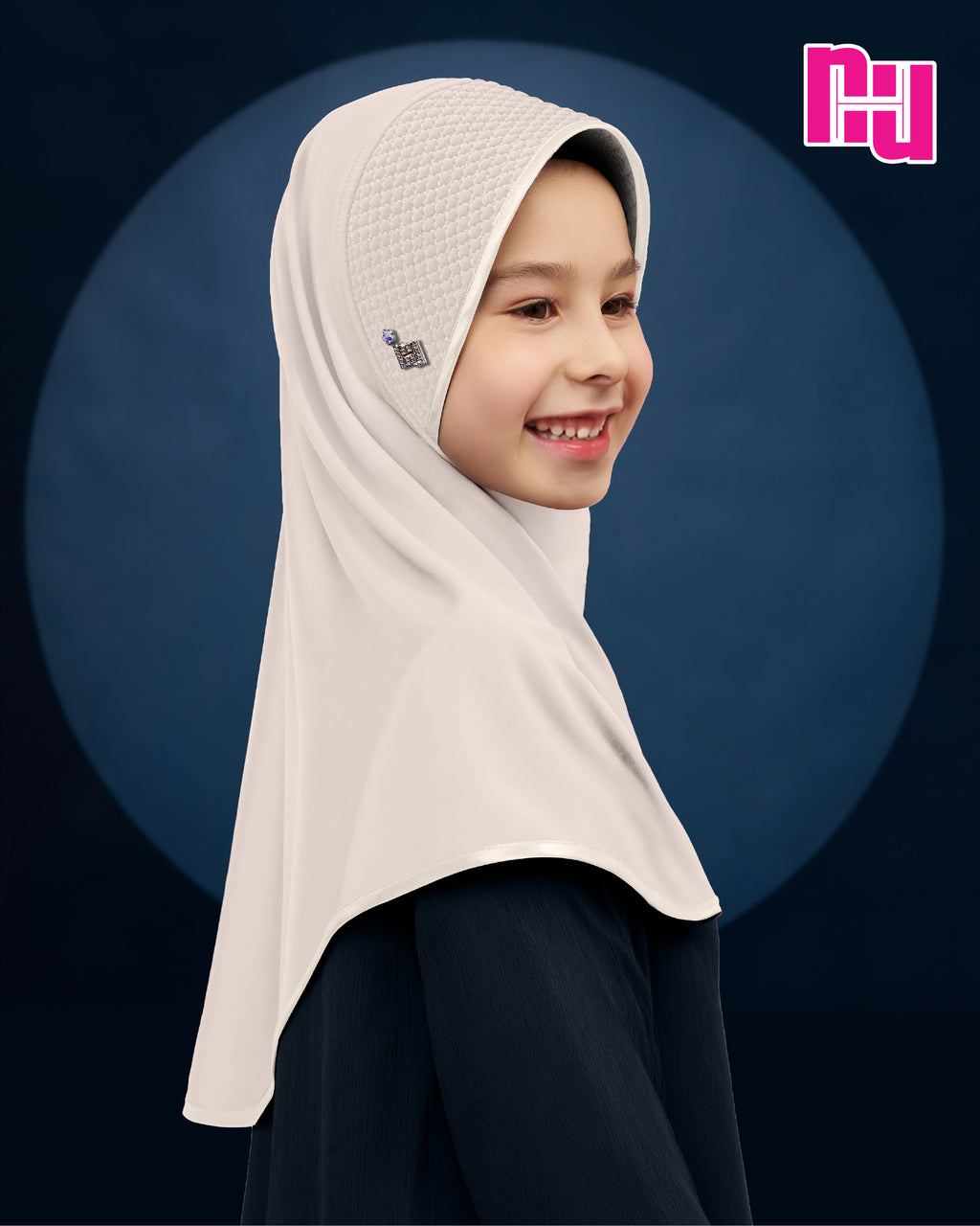 NUH HATI CLASSIC FLOWER ผ้าคลุมสวมสำเร็จ - (แพทเทิร์นฮาตีสำหรับเด็ก)