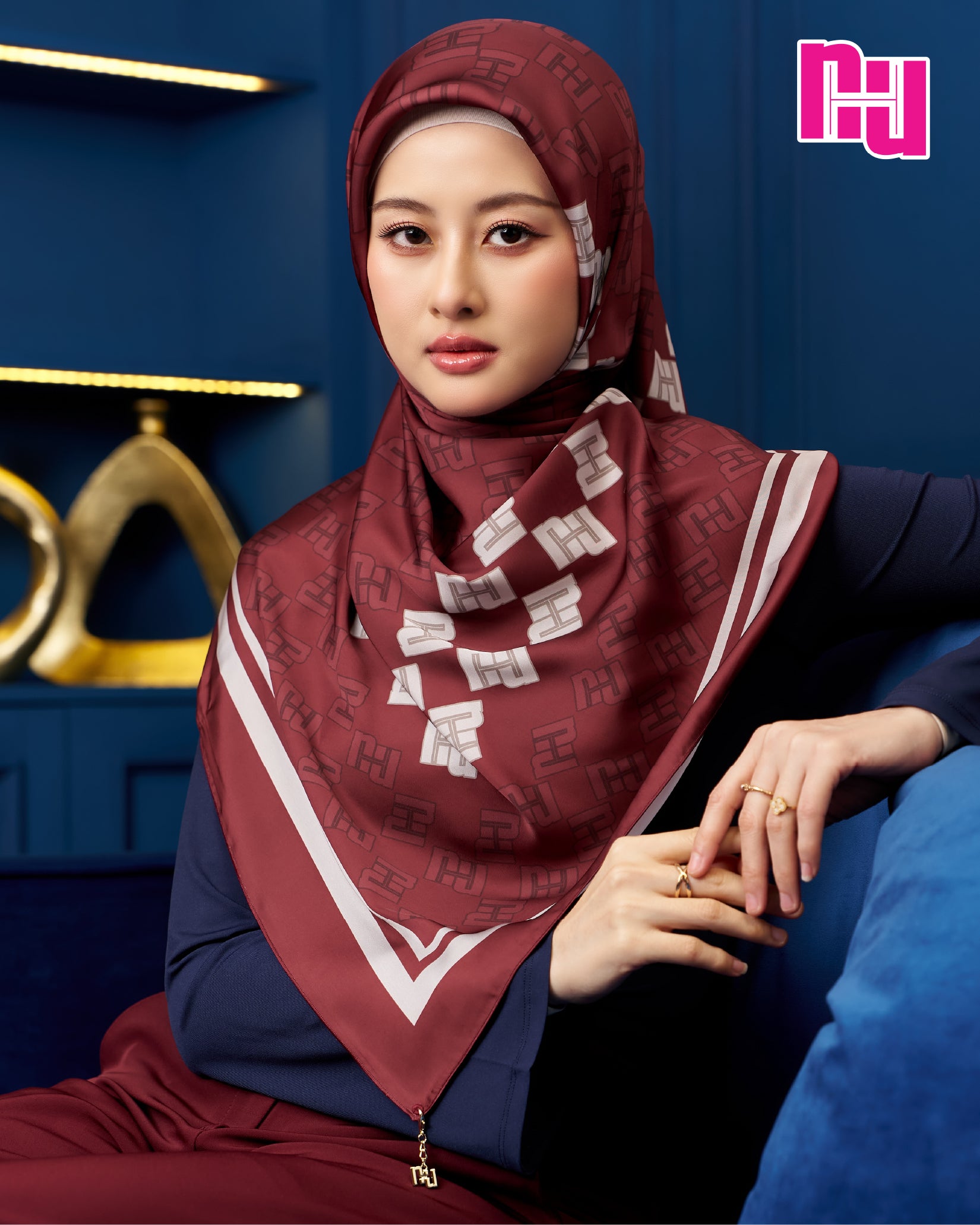 NUH ICON III Square Hijab Scarf for Muslim Women – Triangular Hijab Scarf