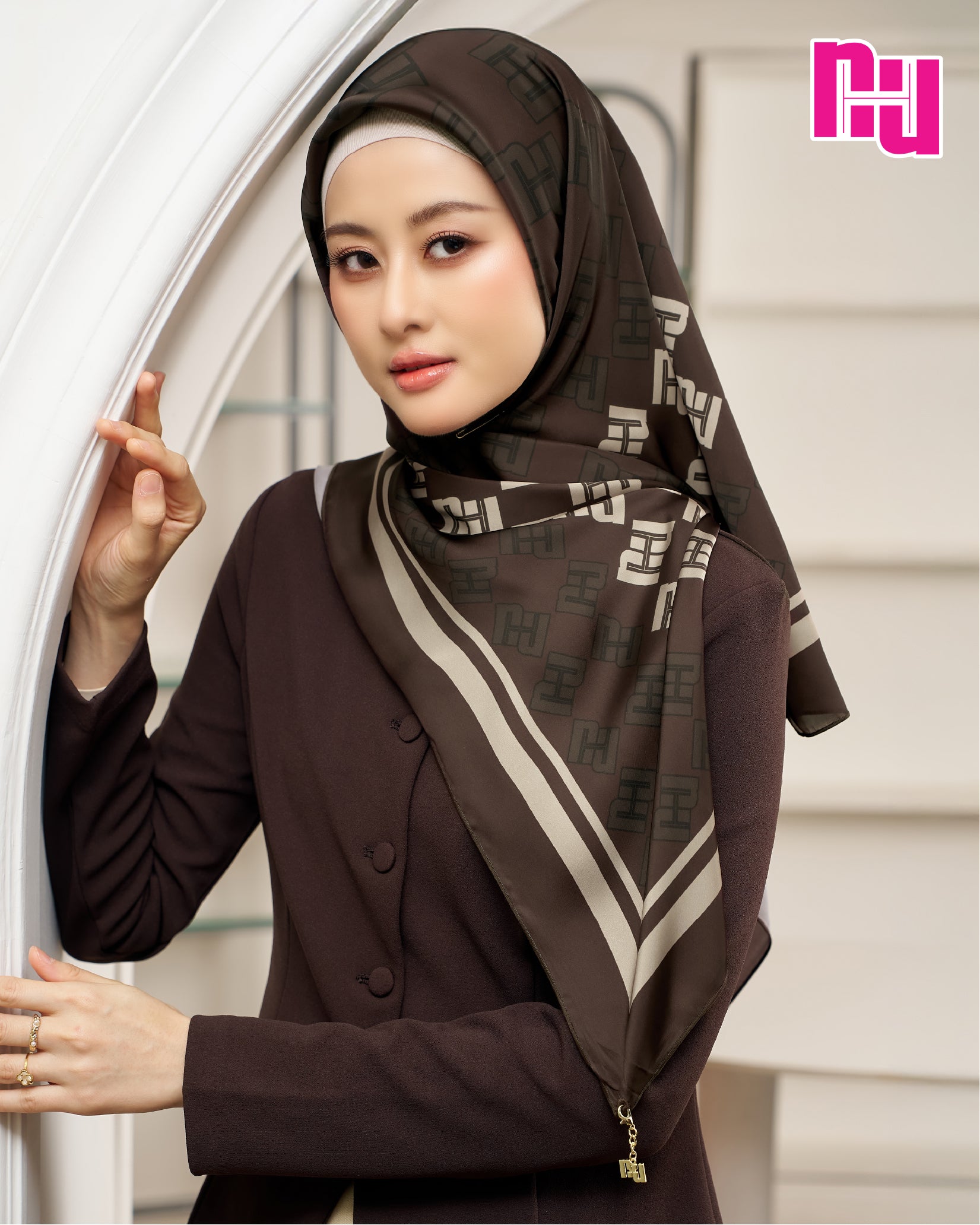 NUH ICON III Square Hijab Scarf for Muslim Women – Triangular Hijab Scarf