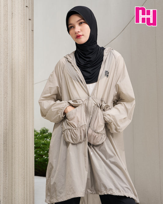 NUH SPORTSWEAR HOODED THIN JACKET - เสื้อแจ็คเก็ตผ้าร่มบางสำหรับออกกำลังกาย