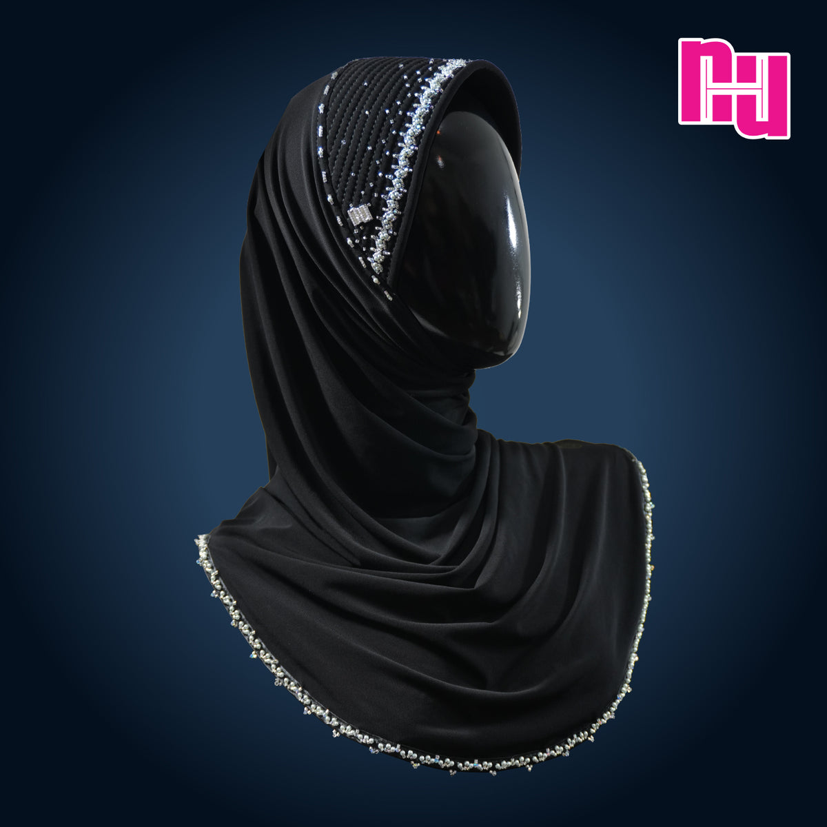 NUH CLASSIC CRYSTAL PREMIUM EDITION I - Instant Hijab with Crystal Bead Embellishments