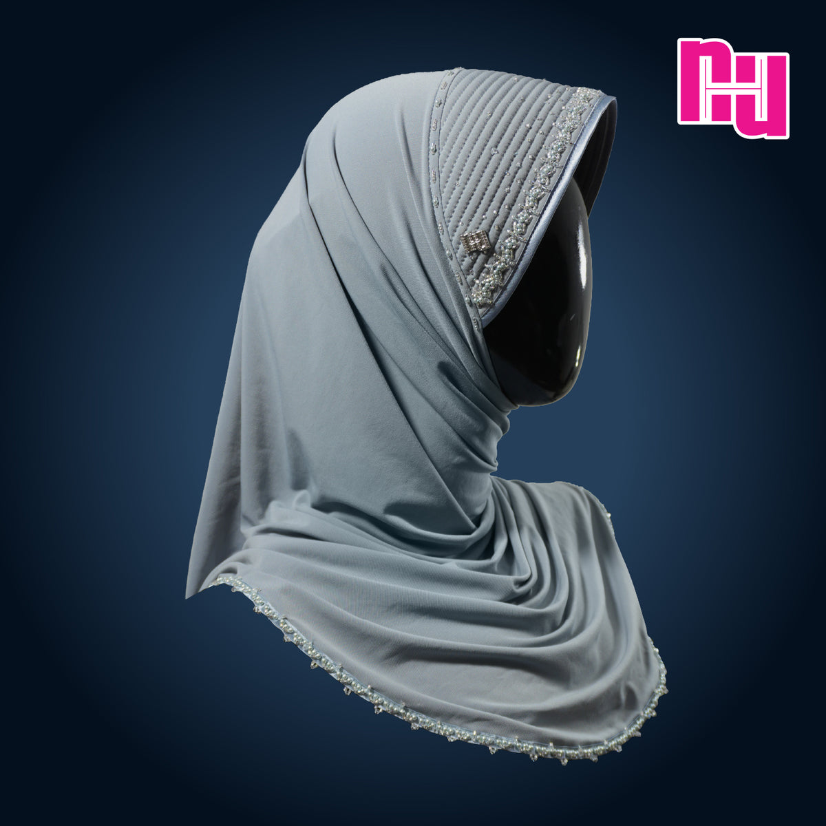 NUH CLASSIC CRYSTAL PREMIUM EDITION I - Instant Hijab with Crystal Bead Embellishments