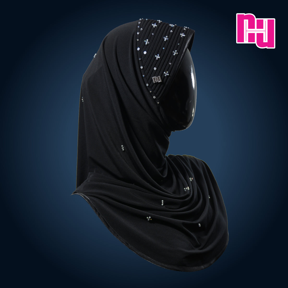 NUH CLASSIC CRYSTAL PREMIUM EDITION IV - Ready-to-wear hijab embellished with crystal pearls
