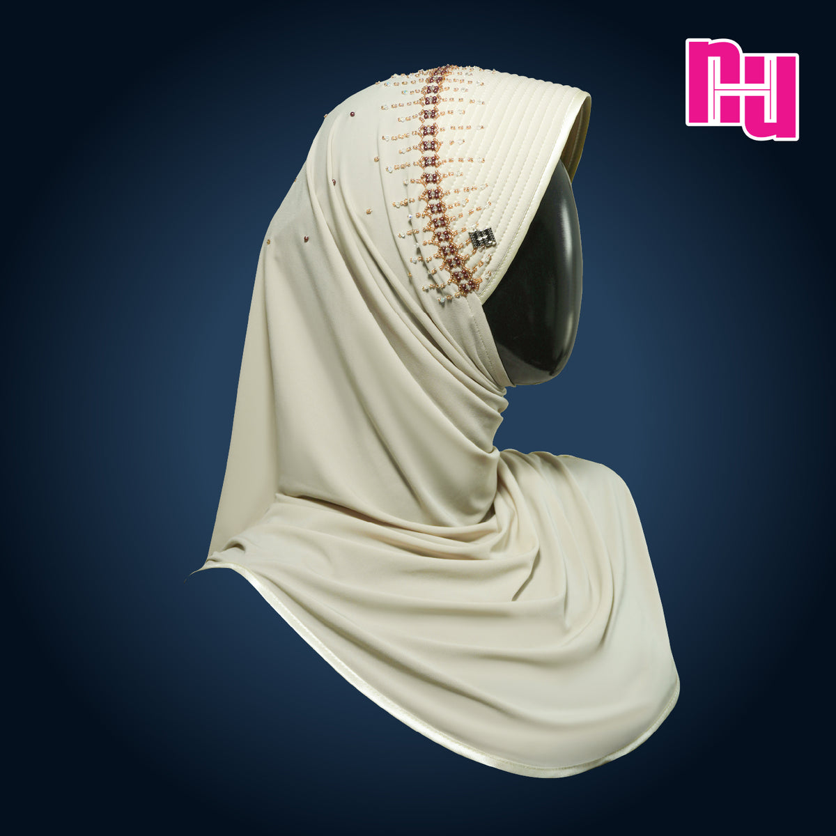 NUH CLASSIC CRYSTAL PREMIUM EDITION III - Ready-to-wear hijab embellished with crystal pearls