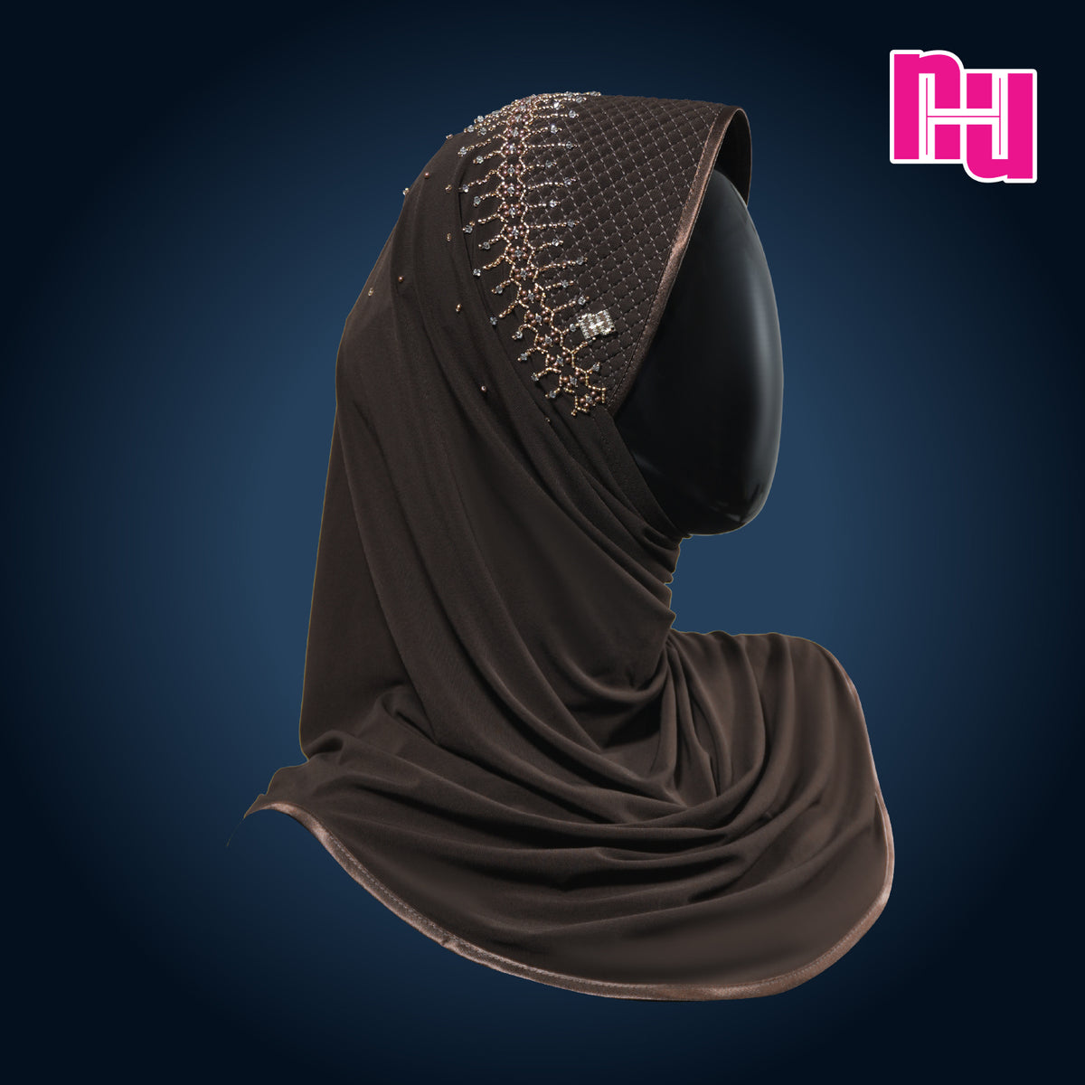 NUH CLASSIC CRYSTAL PREMIUM EDITION III - Ready-to-wear hijab embellished with crystal pearls