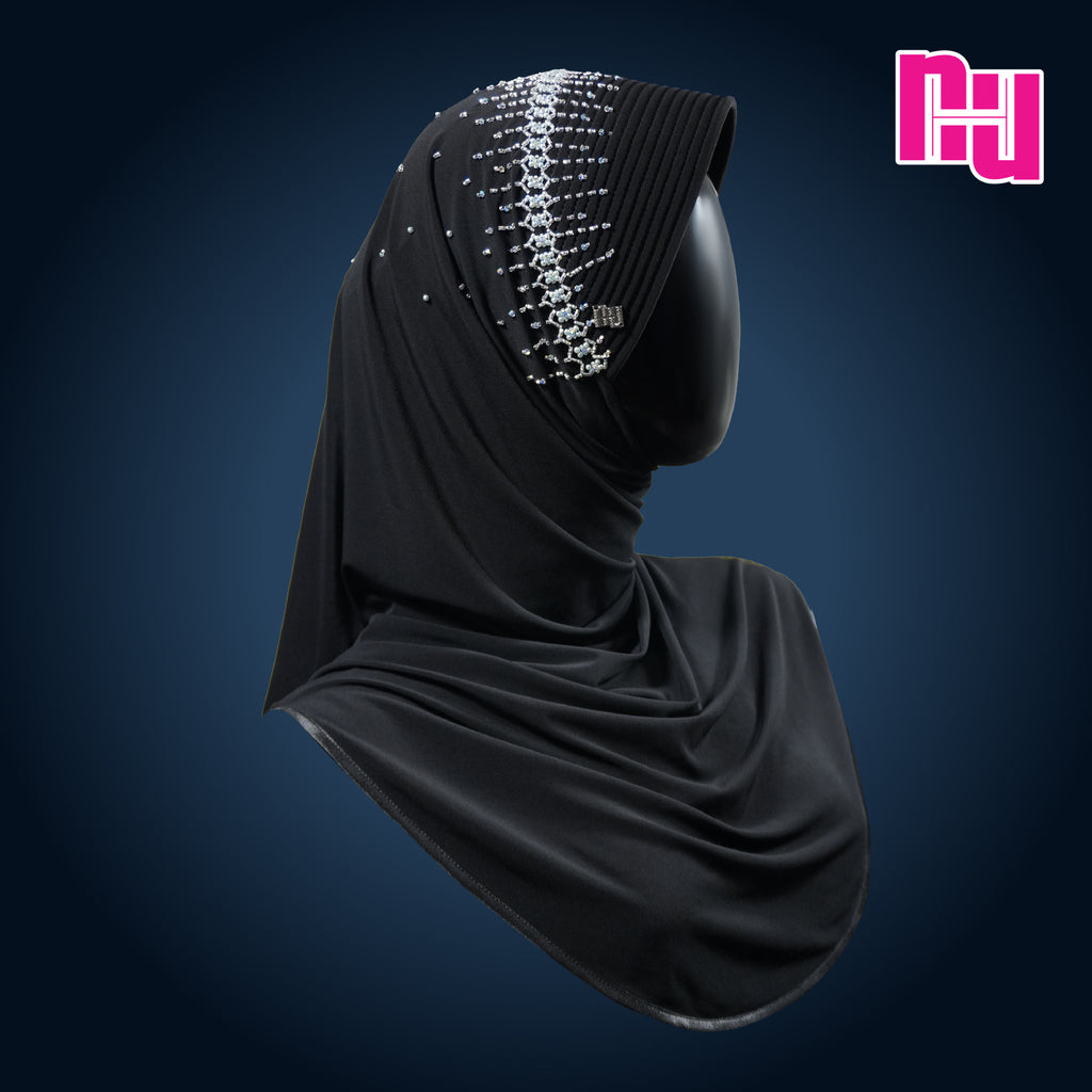NUH CLASSIC CRYSTAL PREMIUM EDITION III - Ready-to-wear hijab embellished with crystal pearls