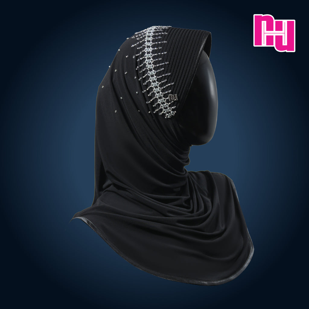 NUH CLASSIC CRYSTAL PREMIUM EDITION III - Ready-to-wear hijab embellished with crystal pearls