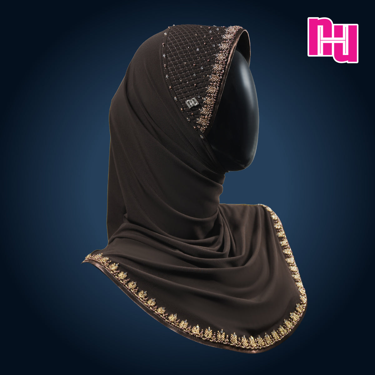 NUH CLASSIC CRYSTAL PREMIUM EDITION V - Ready-to-wear hijab embellished with crystal pearls