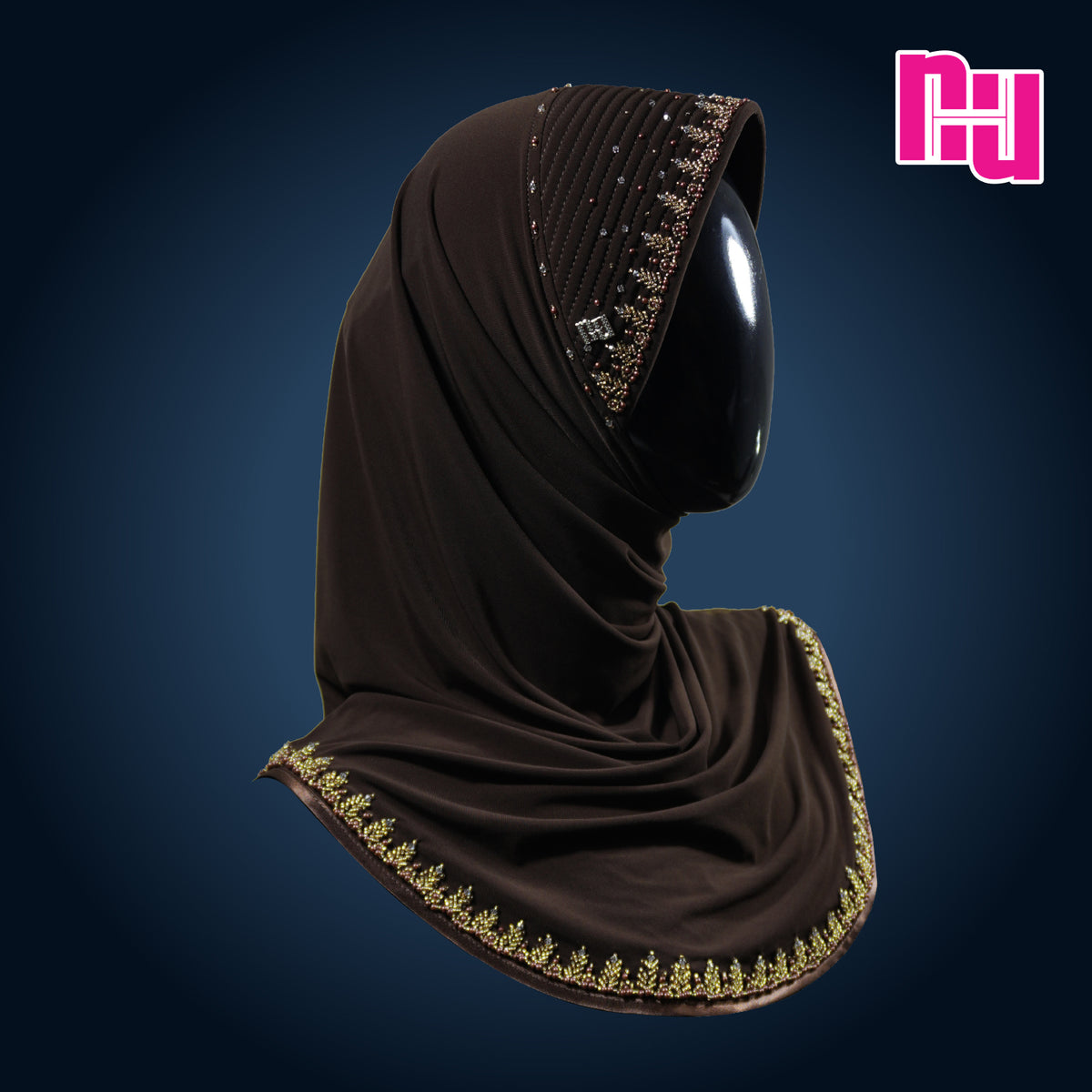 NUH CLASSIC CRYSTAL PREMIUM EDITION V - Ready-to-wear hijab embellished with crystal pearls