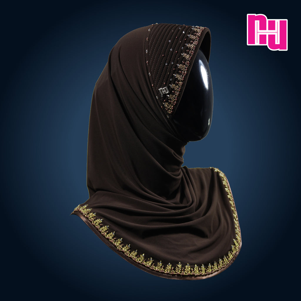 NUH CLASSIC CRYSTAL PREMIUM EDITION V - Ready-to-wear hijab embellished with crystal pearls