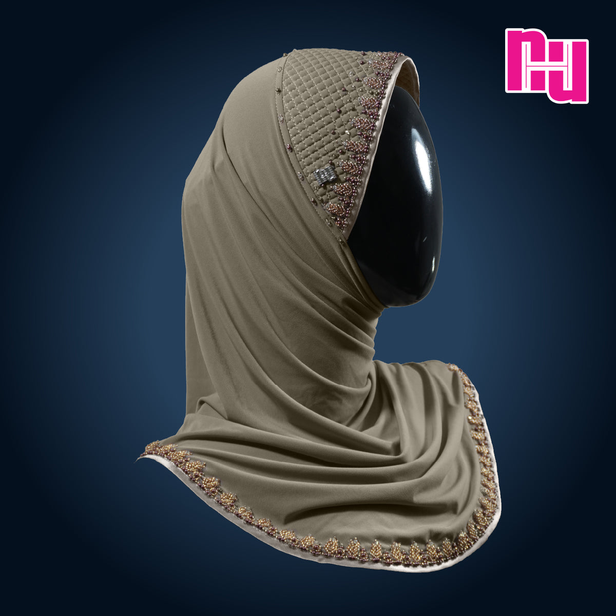 NUH CLASSIC CRYSTAL PREMIUM EDITION V - Ready-to-wear hijab embellished with crystal pearls