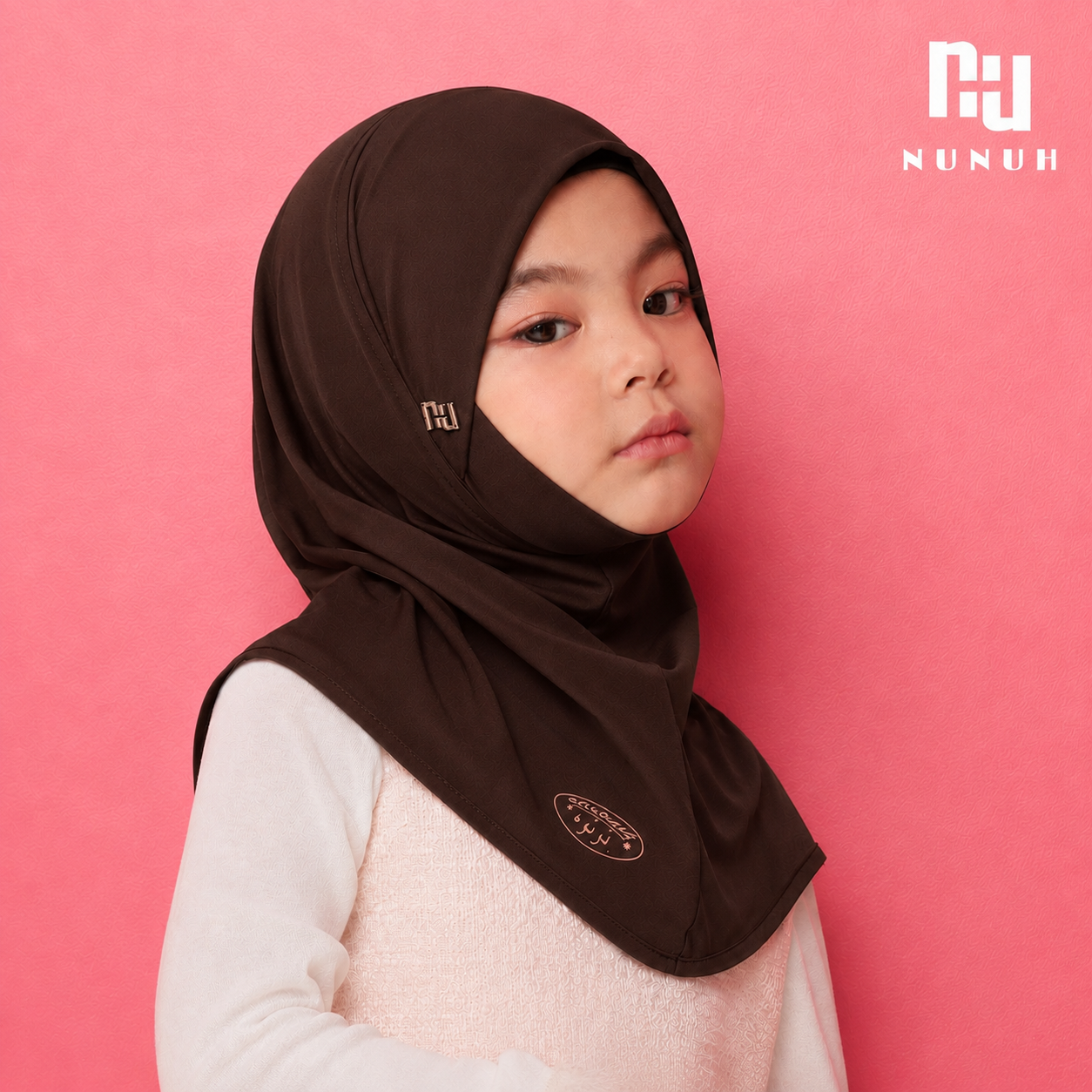 NUH HATI CLASSIC (BLACK) - ผ้าคลุมสวมสำเร็จคลาสสิคสีดำ (แพทเทิร์นฮาตีสำหรับเด็ก)