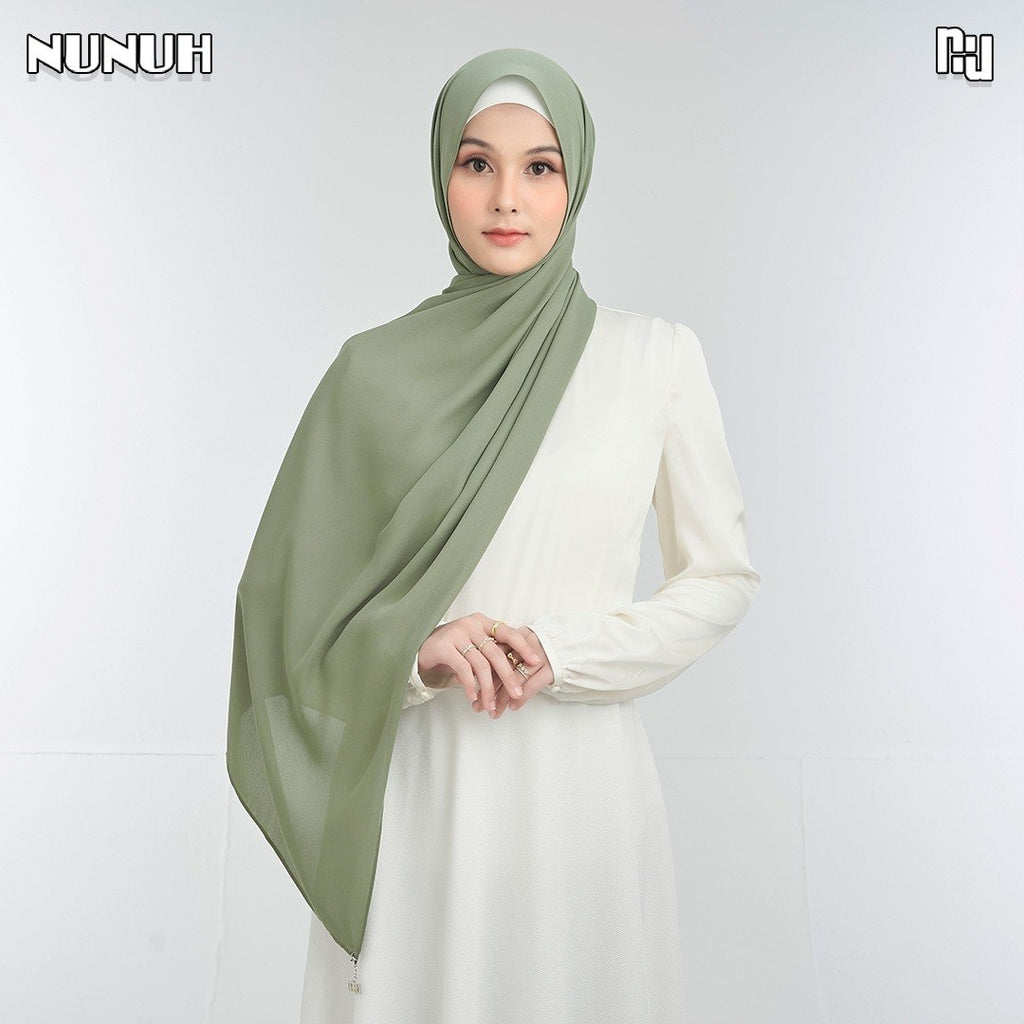 NUH NOOR Hijab Scarf for Women Muslim – ผ้าพันสีพื้นแบบยาว