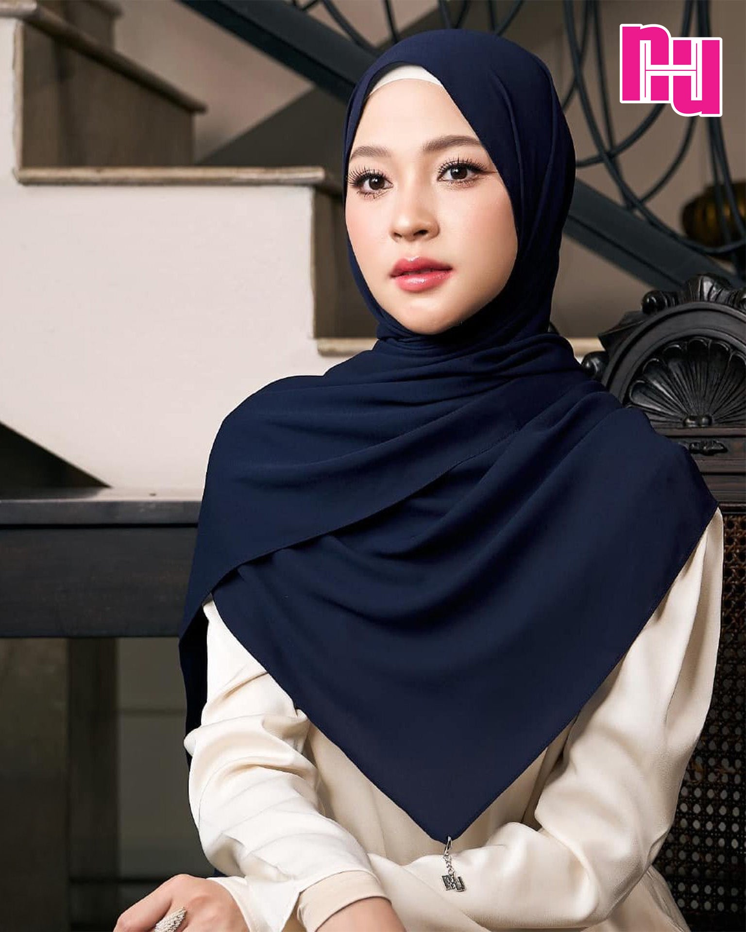 NUH NOOR Hijab Scarf for Women Muslim – ผ้าพันสีพื้นแบบยาว