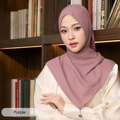 NUH NOOR Hijab Scarf for Women Muslim – ผ้าพันสีพื้นแบบยาว